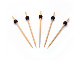 PRIKKER BAMBOE ZWARTE BOL  120 MM  250 STUKS